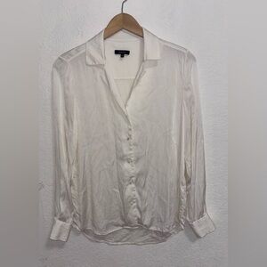 Quince Washable Stretch Silk Notch Collar Blouse